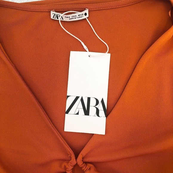 Zara NEW Womens Size Medium Body-Con Cut Out Summer Dress Knee Length Going Out - Picture 10 of 12